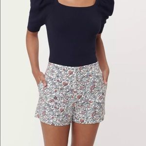 LOFT Floral Butterfly Riviera Shorts